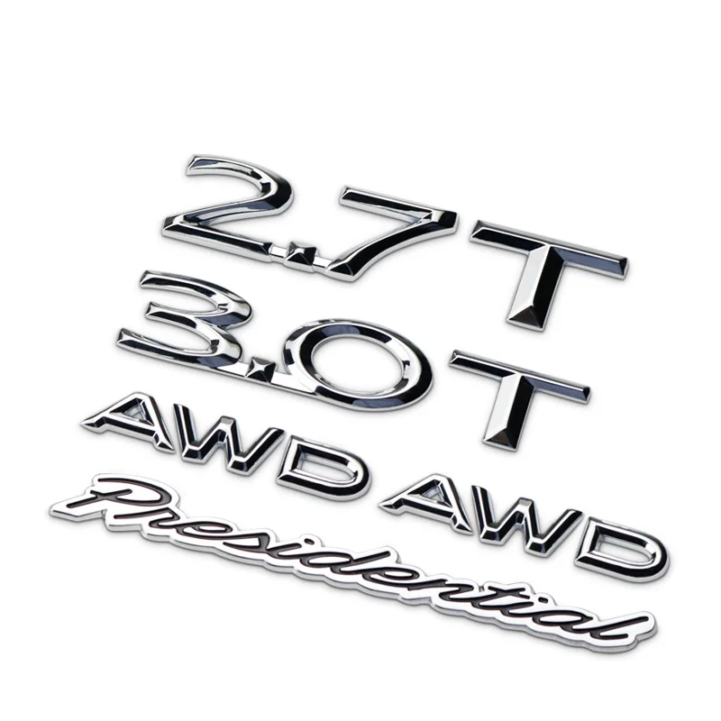 2.7T 3.0T AWD Presidential Chrome Letters Numbers Badge Emblem Car Styling Refitting Sticker Trunk Discharging Mark for Lincoln
2.7T 3.0T AWD Presidential Chrome Letters Numbers Badge Emblem Car Styling Refitting Sticker Trunk Discharging Mark for Lincoln