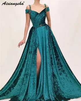 2019 New Listing Dark Green Evening Dress A-Line Off The Shoulder Lace Velour A-Line Evening Formal Party Dresses robe de soiree
2019 New Listing Dark Green Evening Dress A-Line Off The Shoulder Lace Velour A-Line Evening Formal Party Dresses robe de soiree