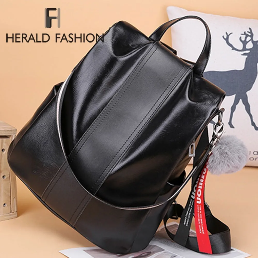 Herald Fashion Women Anti-theft Backpack with Fur Ball Large Capacity Female Travel Laptop Backpack School Bag for Teenage Girls
Herald Fashion Women Anti-theft Backpack with Fur Ball Large Capacity Female Travel Laptop Backpack School Bag for Teenage Girls