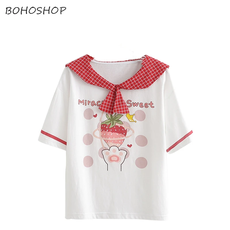 Harajuku kawaii Summer T-shirt Cute Cartoon Strawberry print cotton t shirt women Korean short sleeve t-shirt
Harajuku kawaii Summer T-shirt Cute Cartoon Strawberry print cotton t shirt women Korean short sleeve t-shirt