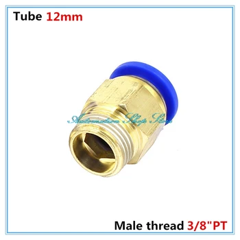 5pcs 12mm Tube 3/8BSP Male Thread Quick Connector Pneumatic Air Fittings PC12-03