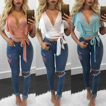 Sexy Women Summer Ruffles V-neck Sleeveless Chiffon Casual Loose Crop Tops Blouse Shirts Party Club Outfits Sunsuit Clubwear NEW
Sexy Women Summer Ruffles V-neck Sleeveless Chiffon Casual Loose Crop Tops Blouse Shirts Party Club Outfits Sunsuit Clubwear NEW