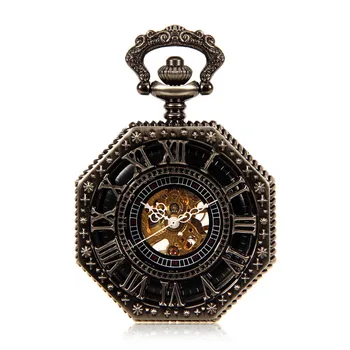 Hexagon Antique Luxury Mechanical Pocket Watch With Chain Skeleton Steampunk Roman Numbers Dial Hollow Case Pocket Watch
Hexagon Antique Luxury Mechanical Pocket Watch With Chain Skeleton Steampunk Roman Numbers Dial Hollow Case Pocket Watch