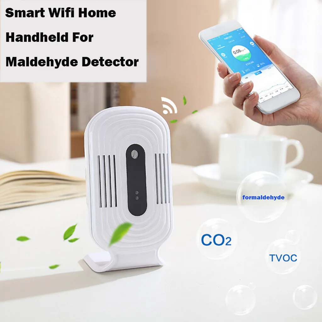 LCD Intelligent WIFI Home Smog Meter CO2 HCHO TVOC Air Quality Analysis Tester Detector Sensor Temperature Humidity Monitor
LCD Intelligent WIFI Home Smog Meter CO2 HCHO TVOC Air Quality Analysis Tester Detector Sensor Temperature Humidity Monitor