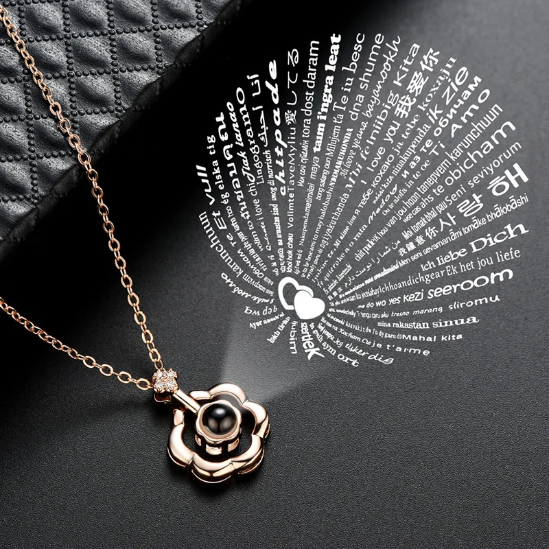 8Seasons 100 Different Languages For "I Love You" Romatic Necklace For Women Rose Gold /Silver Rhinestone Projective Necklace
8Seasons 100 Different Languages For "I Love You" Romatic Necklace For Women Rose Gold /Silver Rhinestone Projective Necklace