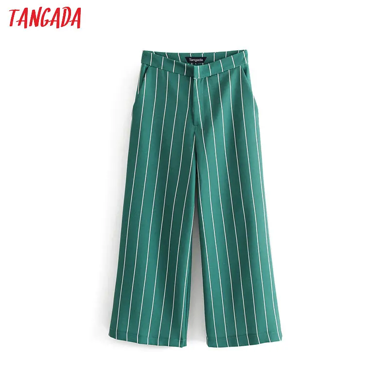 Tangada summer 2019 woman high waist wide leg pants green stripe retro female streetwear casual trousers mujer DA49
Tangada summer 2019 woman high waist wide leg pants green stripe retro female streetwear casual trousers mujer DA49