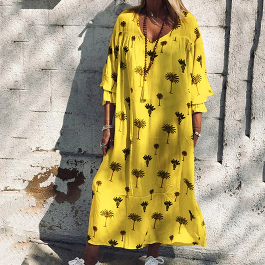 Bohemian Women Summer Holiday Casual Dress Print V-Neck Loose Hems Dress Holiday Beach Long Dress sundress vestidos verano 2019
Bohemian Women Summer Holiday Casual Dress Print V-Neck Loose Hems Dress Holiday Beach Long Dress sundress vestidos verano 2019