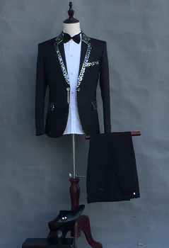 S-XXXL Sequined men's stage suit jacket and trousers male host costume new 2018 costume singer formal dress
S-XXXL Sequined men's stage suit jacket and trousers male host costume new 2018 costume singer formal dress