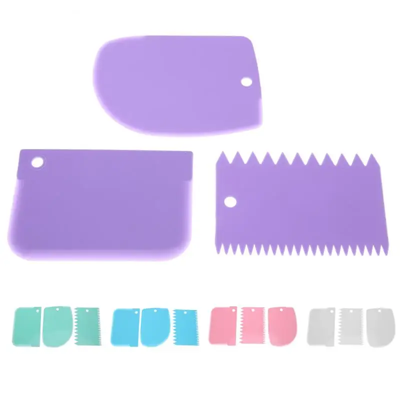 3pcs Plastic Dough Icing Fondant Scraper Pastry Tools Fondant Cake Decorating Tool Multifunction Blade Cake Scraper/Spatula Set
3pcs Plastic Dough Icing Fondant Scraper Pastry Tools Fondant Cake Decorating Tool Multifunction Blade Cake Scraper/Spatula Set