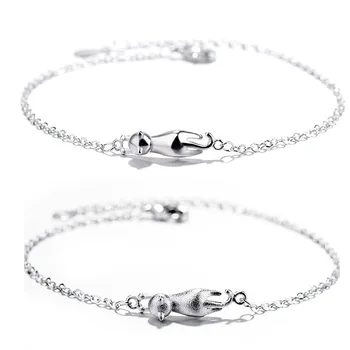 925 Sterling Silver Cat Charm Bracelets & Bangles for Women Fashion Jewelry Wedding Party Gift pulseira feminina SL259
925 Sterling Silver Cat Charm Bracelets & Bangles for Women Fashion Jewelry Wedding Party Gift pulseira feminina SL259