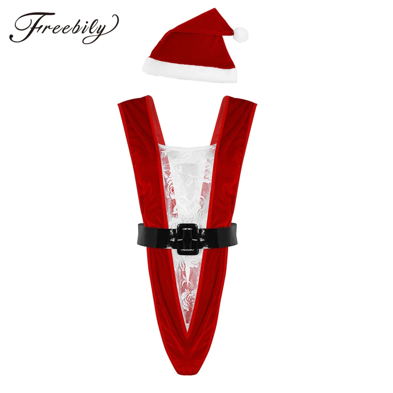 Women Soft Velvet Lace Lingerie Open Back High Cut Thong Bodysuit with Hat Belt Santa Cosplay Costume for Christmas Body Suit
Women Soft Velvet Lace Lingerie Open Back High Cut Thong Bodysuit with Hat Belt Santa Cosplay Costume for Christmas Body Suit