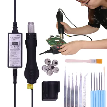High quality 220V Portable BGA Rework soldering station Hot Air Blower Heat Gun 8858 Better Hand-held hot air gun 6pcs nozzle
High quality 220V Portable BGA Rework soldering station Hot Air Blower Heat Gun 8858 Better Hand-held hot air gun 6pcs nozzle