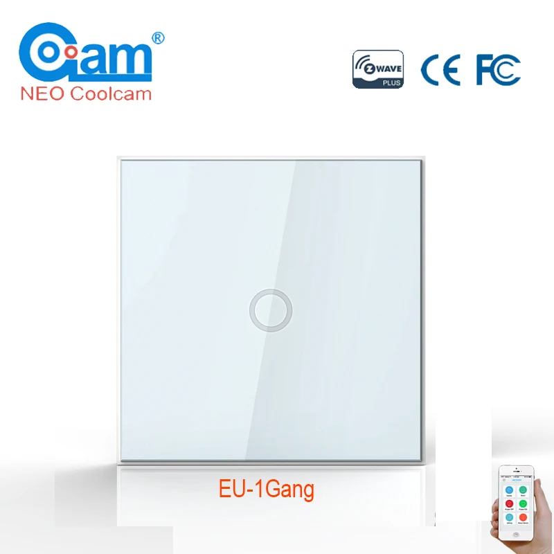 

NEO Coolcam NAS-SC01ZE Smart Home Z-Wave Plus 1CH EU Light Switch Compatible with Z-wave 300 series and 500 series EU 868.4MHZ