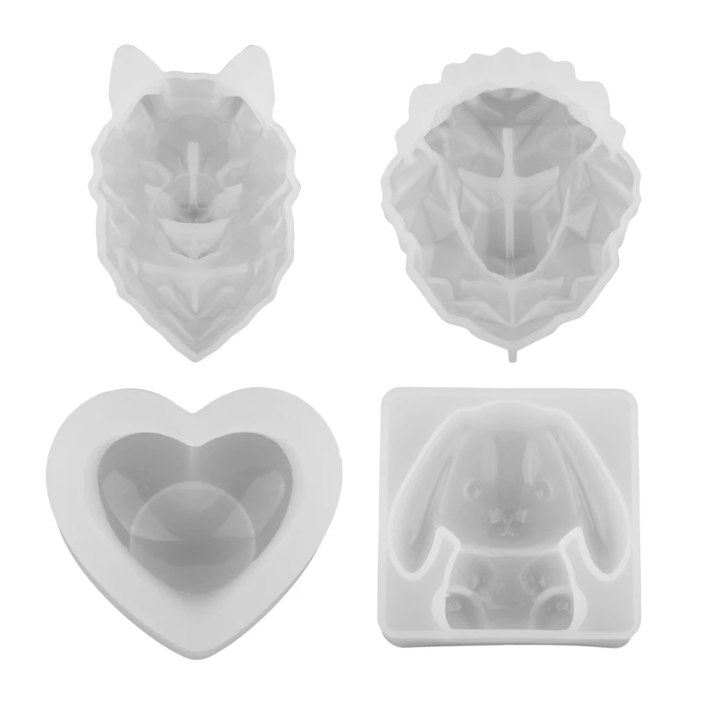 Heart/Rabbit/Wolf Head/Lion DIY Silicone Mold Resin Casting Craft Mould Tool Heart/Rabbit/Wolf Head/Lion DIY Silicone Mold Resin Casting Craft Mould Tool