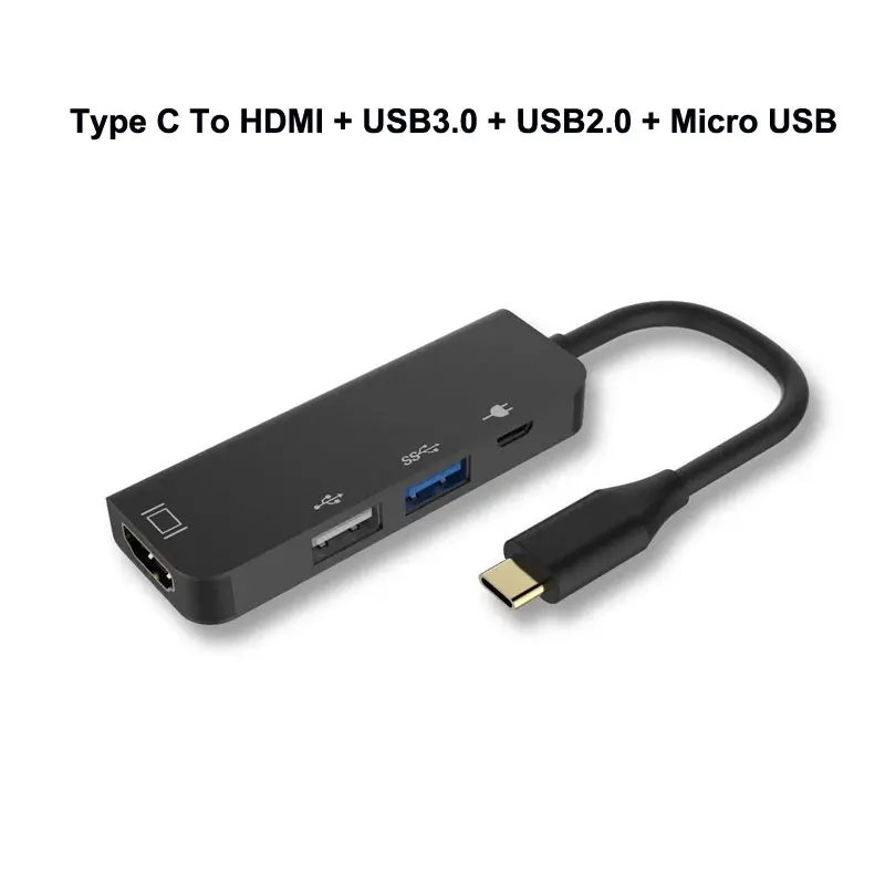 2021 Новая горячая Распродажа USB-C USB 3 1 Тип C к HDMI 0 USB2.0 Micro usb-хаб Тип-C женский зарядный