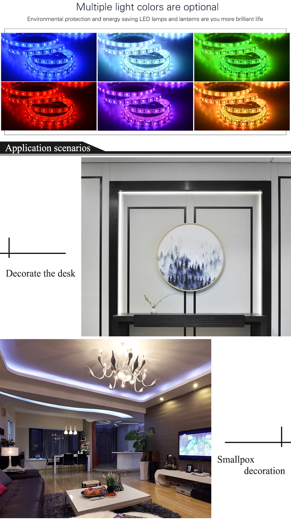 EnwYe 5M 300Leds waterproof RGB Led Strip Light 3528 5050 DC12V 60LedsM Fiexble Light Led Ribbon Tape Home Decoration Lamp_02