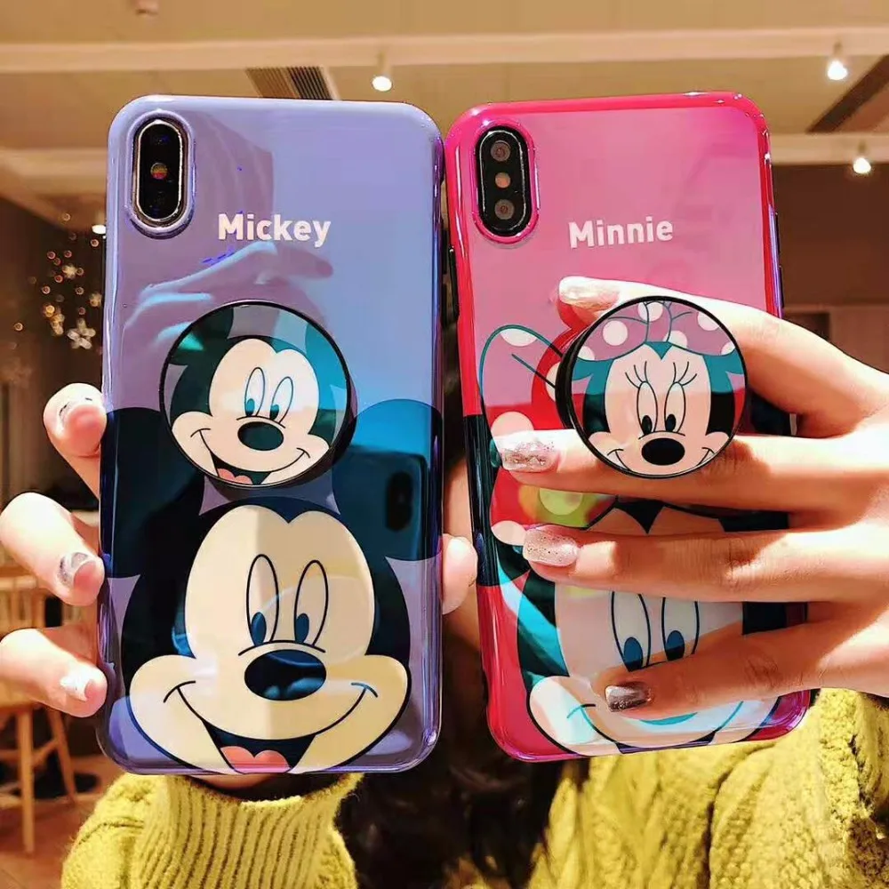 Cute Anime Disneys Cartoon Mickey Minnie holder stand Blue light Mirror phone cover for iphone Xr Xs Max X 6 6S 7 8 Plus Cases
Cute Anime Disneys Cartoon Mickey Minnie holder stand Blue light Mirror phone cover for iphone Xr Xs Max X 6 6S 7 8 Plus Cases