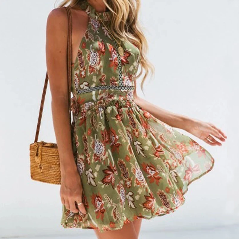 F&U Fashion Women Flora Mini Dress Summer New Casual Elegant Bohemian Beach Dress High Quality Halter Sundress 2 Colors Choice
F&U Fashion Women Flora Mini Dress Summer New Casual Elegant Bohemian Beach Dress High Quality Halter Sundress 2 Colors Choice