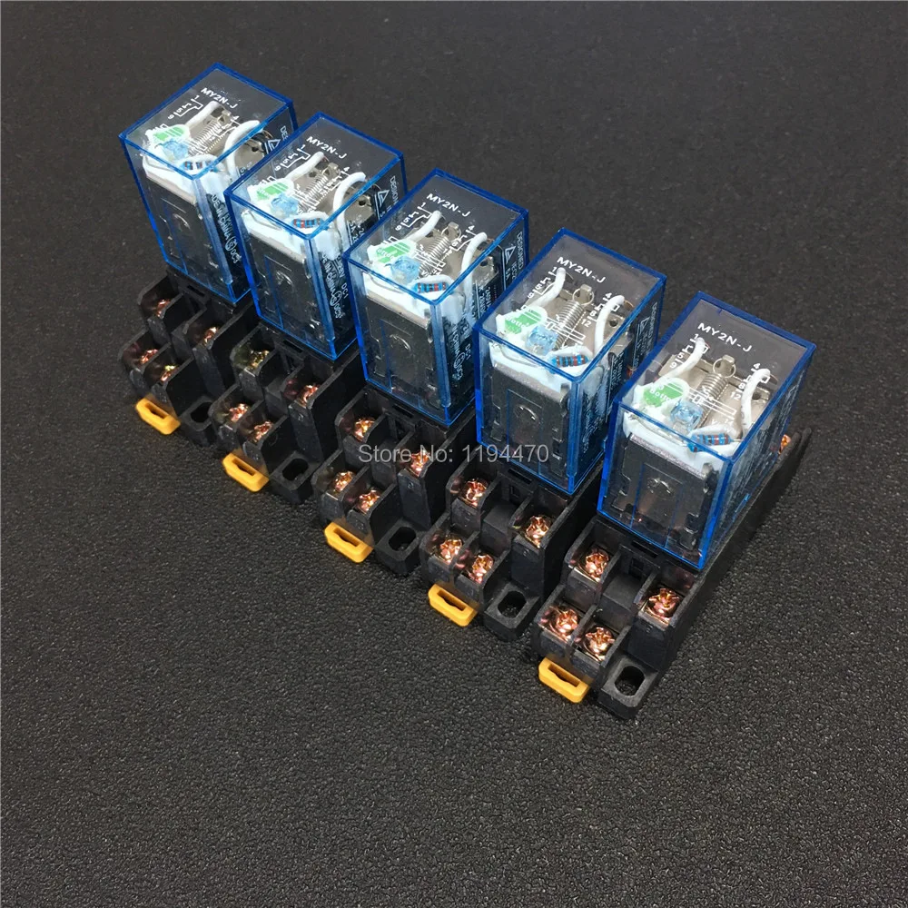 5 sets MY2NJ HH52P DC 12V 24V 110V 220V AC Coil Power Relay Mini Electromagnetic Relay 8 Pins DPDT 5A with PYF08A Socket Base
5 sets MY2NJ HH52P DC 12V 24V 110V 220V AC Coil Power Relay Mini Electromagnetic Relay 8 Pins DPDT 5A with PYF08A Socket Base