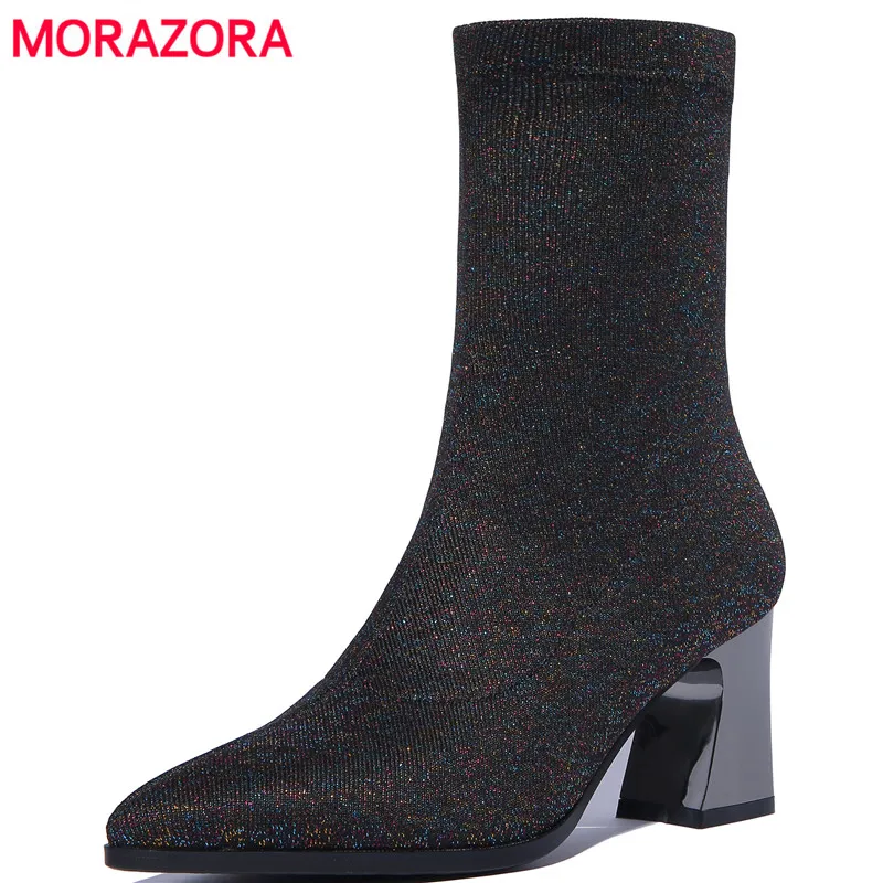MORAZORA 2018 new autumn winter pointed toe sock boots pointed toe square heel ankle boots for women fashion high heel boots
MORAZORA 2018 new autumn winter pointed toe sock boots pointed toe square heel ankle boots for women fashion high heel boots