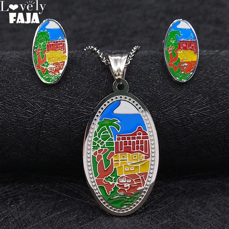 2018 Enamel Stainless Steel Necklace Earrings Sets Jewelry Women Colored Landscape Jewelry Set de joyas S178706
2018 Enamel Stainless Steel Necklace Earrings Sets Jewelry Women Colored Landscape Jewelry Set de joyas S178706