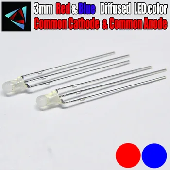 50pcs LED 3mm Diffused Blue And Red Common Cathode Common Anode 3 Pin Round 3 mm Bi-Color LED Light-Emitting Diode
50pcs LED 3mm Diffused Blue And Red Common Cathode Common Anode 3 Pin Round 3 mm Bi-Color LED Light-Emitting Diode