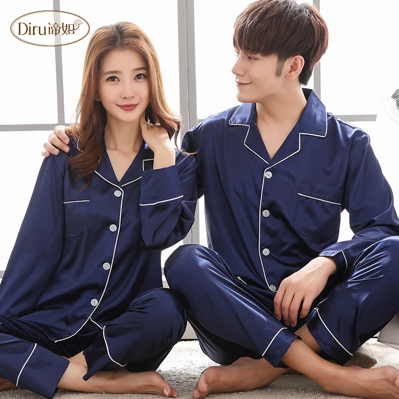 2018 Lovers Long Sleeve Satin Men Pajamas Set Solid Two-Piece Autumn Silk Men Sleepwear Suit Pijama Man Summer Pyjamas Male XXXL
2018 Lovers Long Sleeve Satin Men Pajamas Set Solid Two-Piece Autumn Silk Men Sleepwear Suit Pijama Man Summer Pyjamas Male XXXL