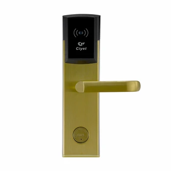 Gold color 125 khz & 13.56 Mhz rfid card T57 & M1 hotel apartment office market smart access control system electronic door lock
Gold color 125 khz & 13.56 Mhz rfid card T57 & M1 hotel apartment office market smart access control system electronic door lock
