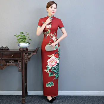 New Big Size 3XL 4XL 5XL Vintage Woman Print Floral Long Cheongsam Chinese National Slim Dress Evening Party Qipao Vestidos
New Big Size 3XL 4XL 5XL Vintage Woman Print Floral Long Cheongsam Chinese National Slim Dress Evening Party Qipao Vestidos