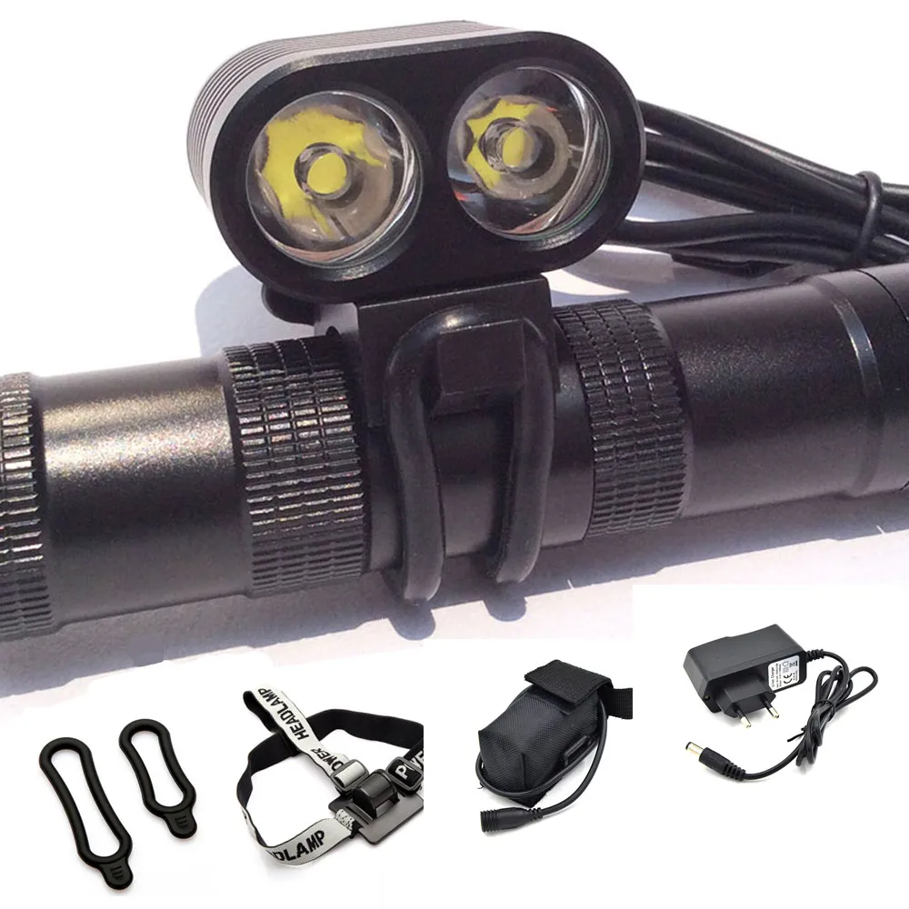 New Bicycle Light 2x CREE XML L2 LED Front Bike Lamp 3000 Lumens mini Cycling Light Headlamp + 6000mAh Battery Pack
New Bicycle Light 2x CREE XML L2 LED Front Bike Lamp 3000 Lumens mini Cycling Light Headlamp + 6000mAh Battery Pack