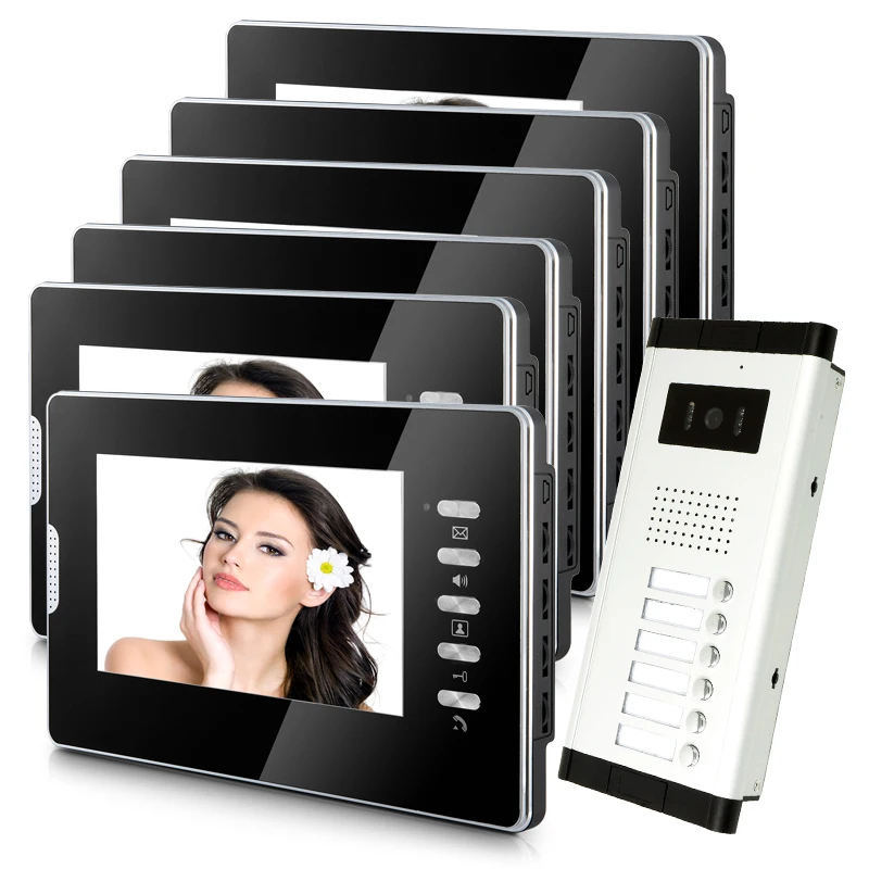 FREE SHIPPING Home Security 7" Color Screen Video Intercom Apartment Entry Door Phone System 6 Monitor 1 Outdoor Doorbell Camera
FREE SHIPPING Home Security 7" Color Screen Video Intercom Apartment Entry Door Phone System 6 Monitor 1 Outdoor Doorbell Camera