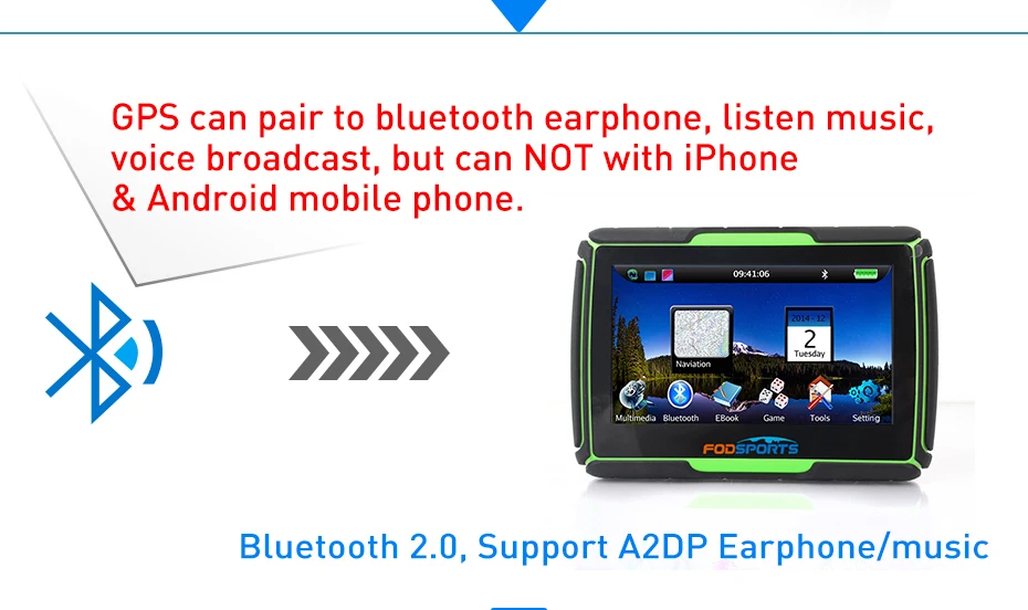 2018 New 256M RAM 8GB Flash 4.3 Inch Moto GPS Navigator Waterproof Bluetooth Motorcycle gps Navigation Free Maps! 20