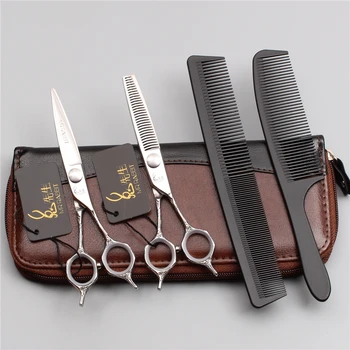 4Pcs 6" 17.5cm 440C Mr Rabbit Barber Shears Cutting Shears Thinning Scissors Professional Hair Scissors With Combs Add Bag T9018
4Pcs 6" 17.5cm 440C Mr Rabbit Barber Shears Cutting Shears Thinning Scissors Professional Hair Scissors With Combs Add Bag T9018
