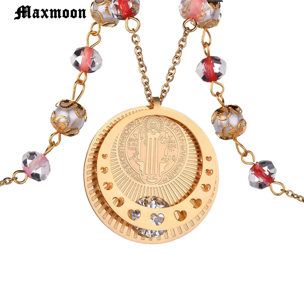 Maxmoon Gold Color Round Saint Benedict Medal Necklaces Stainless Steel Catholic Pendants & Necklaces for Catholicism Jewelry
Maxmoon Gold Color Round Saint Benedict Medal Necklaces Stainless Steel Catholic Pendants & Necklaces for Catholicism Jewelry
