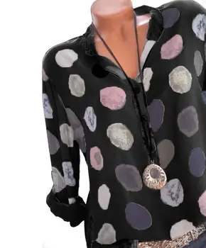Fashion Big Yard Polka Dot Shirts Women V Neck Buttons Casual Female Blouses Printed Ladies Tops Plus Size Clothing 2018 Spring
Fashion Big Yard Polka Dot Shirts Women V Neck Buttons Casual Female Blouses Printed Ladies Tops Plus Size Clothing 2018 Spring