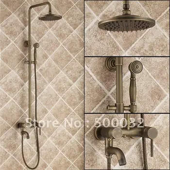 FLG888 Luxury Antique Brass Stand Bath & Shower Faucets Set, Dual Handles Antique Rainfall Shower Set
FLG888 Luxury Antique Brass Stand Bath & Shower Faucets Set, Dual Handles Antique Rainfall Shower Set