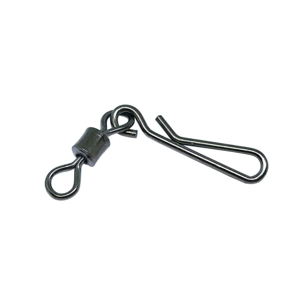 

INFOF 500/1000-pieces Fishing Swivels Snap Hook Rolling Swivel with Hanging Snap #12-#2 Pesca Carp Fishing Connector Fishhooks