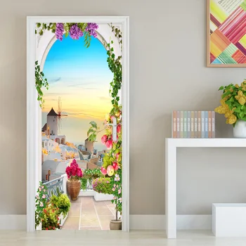 PVC Wallpaper 3D Balcony Windmill Mediterranean Scenery Murals Romantic Living Room Bedroom Door Sticker Waterproof Wall Papers
PVC Wallpaper 3D Balcony Windmill Mediterranean Scenery Murals Romantic Living Room Bedroom Door Sticker Waterproof Wall Papers