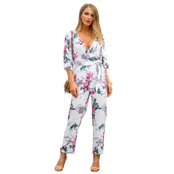Summer Jumpsuit Women 2019 Fashion Seven-quarter sleeve Sexy Overalls Rompers Female Boho Style Floral Print Jumpsuits C013
Summer Jumpsuit Women 2019 Fashion Seven-quarter sleeve Sexy Overalls Rompers Female Boho Style Floral Print Jumpsuits C013