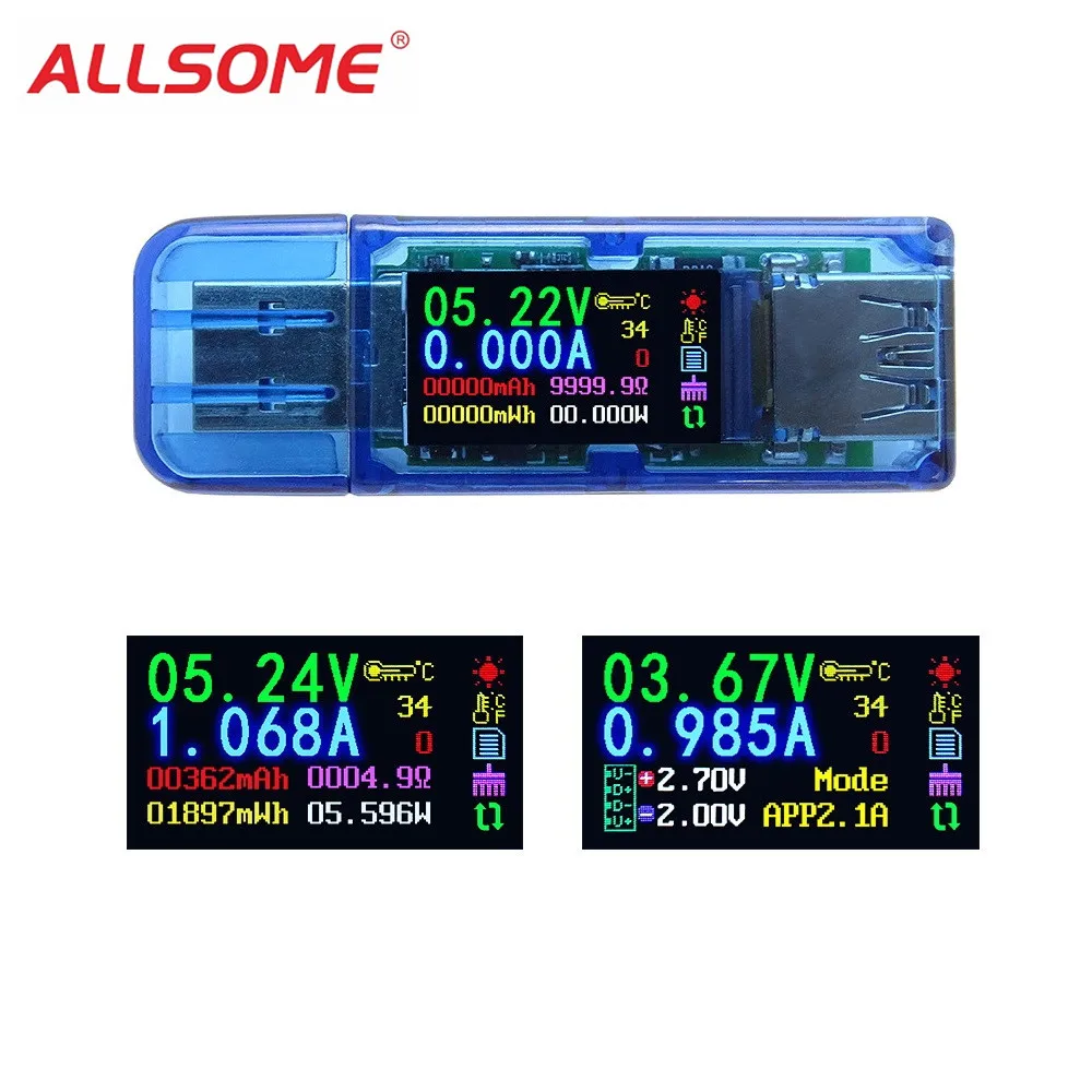 ALLSOME AT34 USB3.0 IPS HD Color Screen USB Tester Voltage Current Capacity Energy Power Equivalent Impedance Temperature Tester
ALLSOME AT34 USB3.0 IPS HD Color Screen USB Tester Voltage Current Capacity Energy Power Equivalent Impedance Temperature Tester