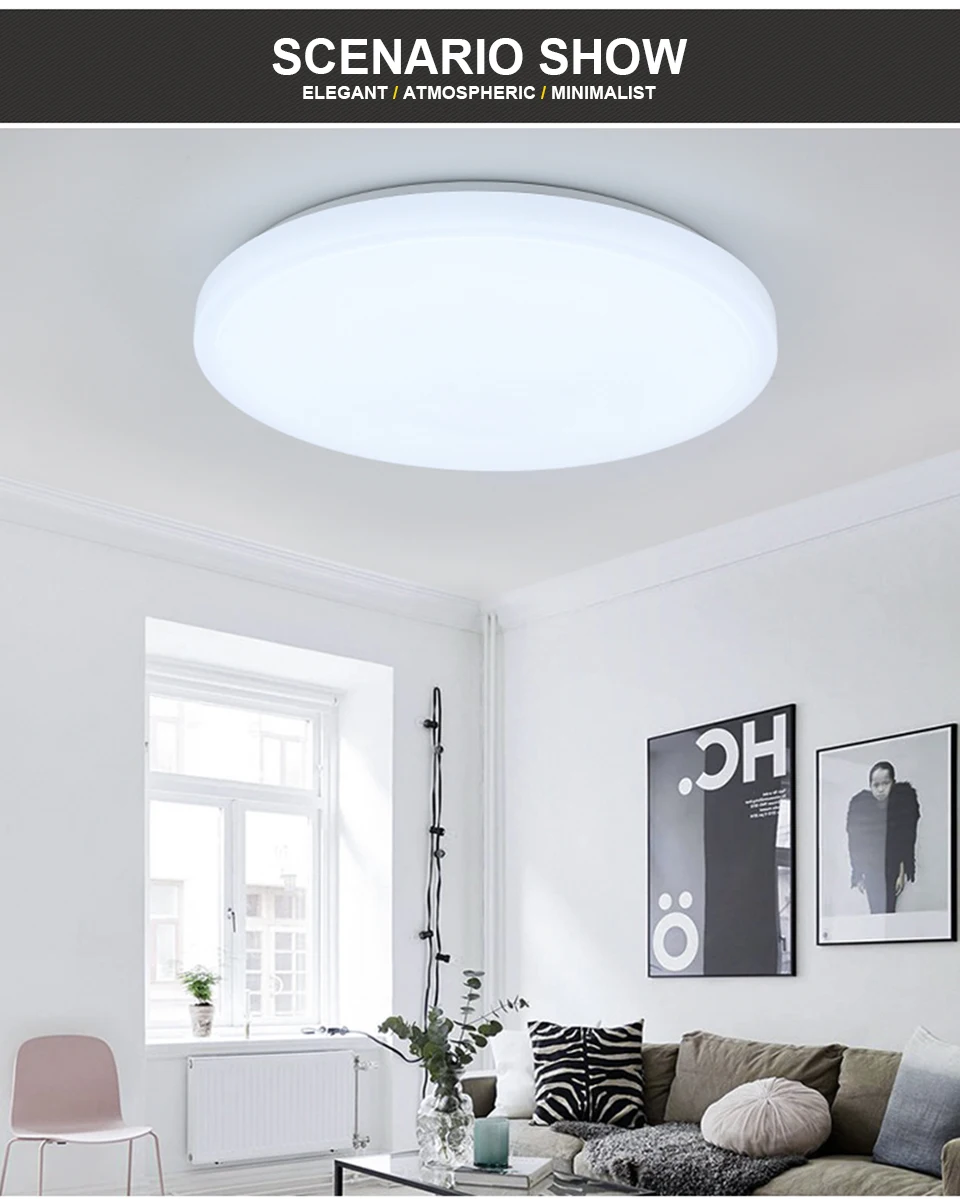 LED Modern Acryl Alloy Round LED Ceiling Light Lamp 18W 24W Ceiling Lights For Living Room Bedroom Kitchen Home Lighting Fixture (3)