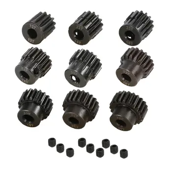 9pcs 32DP 5mm 13T-21T Motor Gears with M4 Metal Screw Spare Parts Accessories Hardware for 1/8 RC Brushless Brushed Motor
9pcs 32DP 5mm 13T-21T Motor Gears with M4 Metal Screw Spare Parts Accessories Hardware for 1/8 RC Brushless Brushed Motor