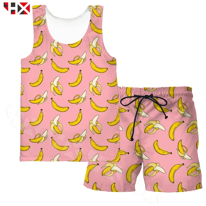 HX Newest 3D Print Summer Cool Banana fruit Vest/Shorts Funny Cartoon Banana Set Unisex Anime Hip Hop Set A355
HX Newest 3D Print Summer Cool Banana fruit Vest/Shorts Funny Cartoon Banana Set Unisex Anime Hip Hop Set A355