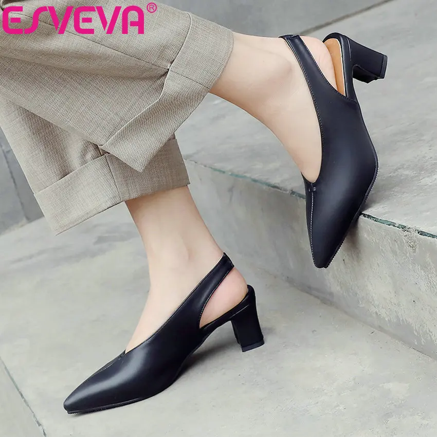 ESVEVA 2019 Women Pumps Punk Square High Heels Shoes Sandals Pumps Pointed Toe Women Shoes Elegant Shallow Slip on Size 34-43
ESVEVA 2019 Women Pumps Punk Square High Heels Shoes Sandals Pumps Pointed Toe Women Shoes Elegant Shallow Slip on Size 34-43