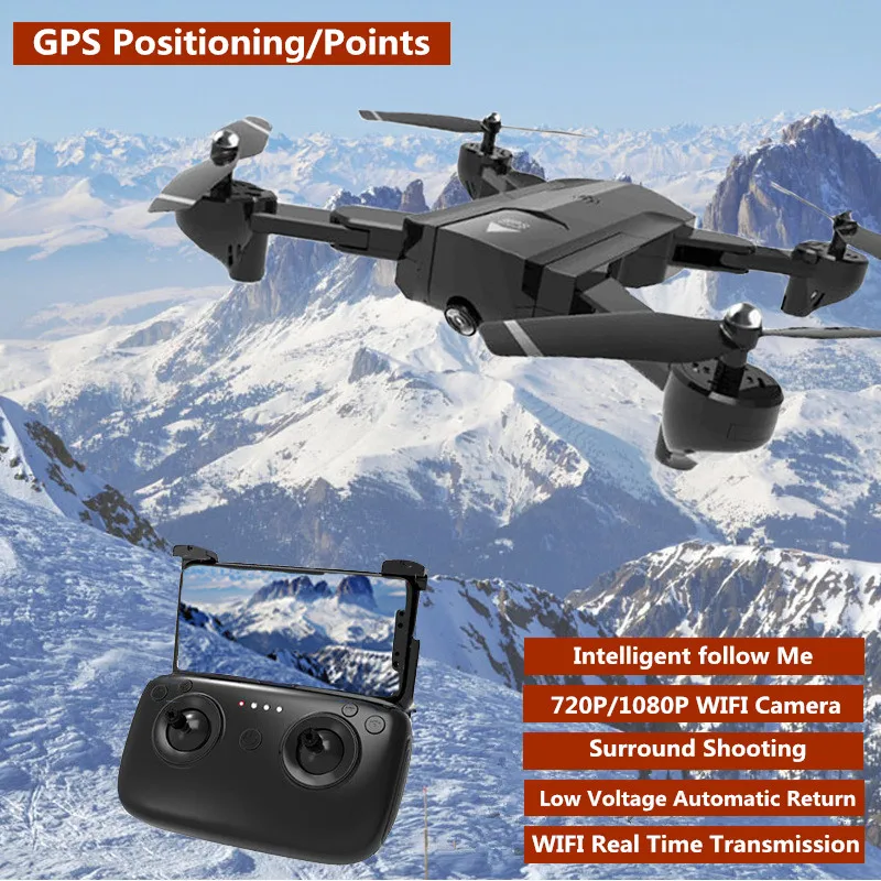New GPS RC Drone FPV Follow Me Quadcopter adjust Angle 1080P HD WIFI Camera Altitude Hold Intelligent RC Helicopter vs S30W X28
New GPS RC Drone FPV Follow Me Quadcopter adjust Angle 1080P HD WIFI Camera Altitude Hold Intelligent RC Helicopter vs S30W X28