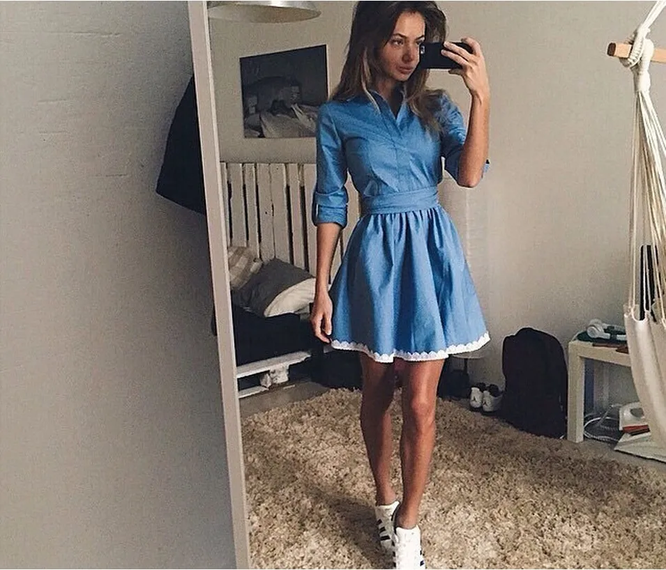 Sexy Denim Casual Bodycon Lace Woman Dress 2019 Spring Summer Patchwork Spring Boho Short Dresses Pure Color Empire Vestido
Sexy Denim Casual Bodycon Lace Woman Dress 2019 Spring Summer Patchwork Spring Boho Short Dresses Pure Color Empire Vestido