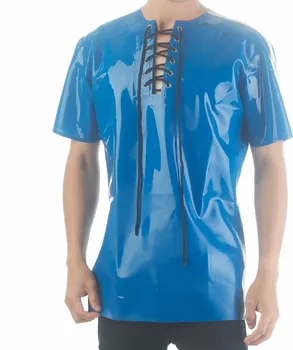 Latex Rubber Short Sleeves Blouse Mens Latex Shirt Lace Up Front Latex Sexy Top Wears
Latex Rubber Short Sleeves Blouse Mens Latex Shirt Lace Up Front Latex Sexy Top Wears