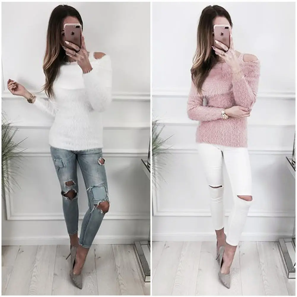 MeiHuiDa 2018 Newest Fashion Sexy Women Off Shoulder Plush Sweater Lady Casual Pullover Solid Long Sleeve Top
MeiHuiDa 2018 Newest Fashion Sexy Women Off Shoulder Plush Sweater Lady Casual Pullover Solid Long Sleeve Top