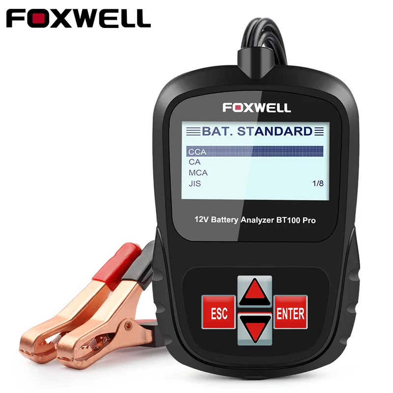 Foxwell BT100 Pro 12 В автомобиля Батарея анализатор инструмент диагностики лавинно AGM