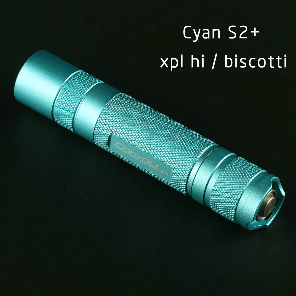 

Cyan S2+ flashlight, with XPL HI led inside and ar-coated glass,biscotti firmware